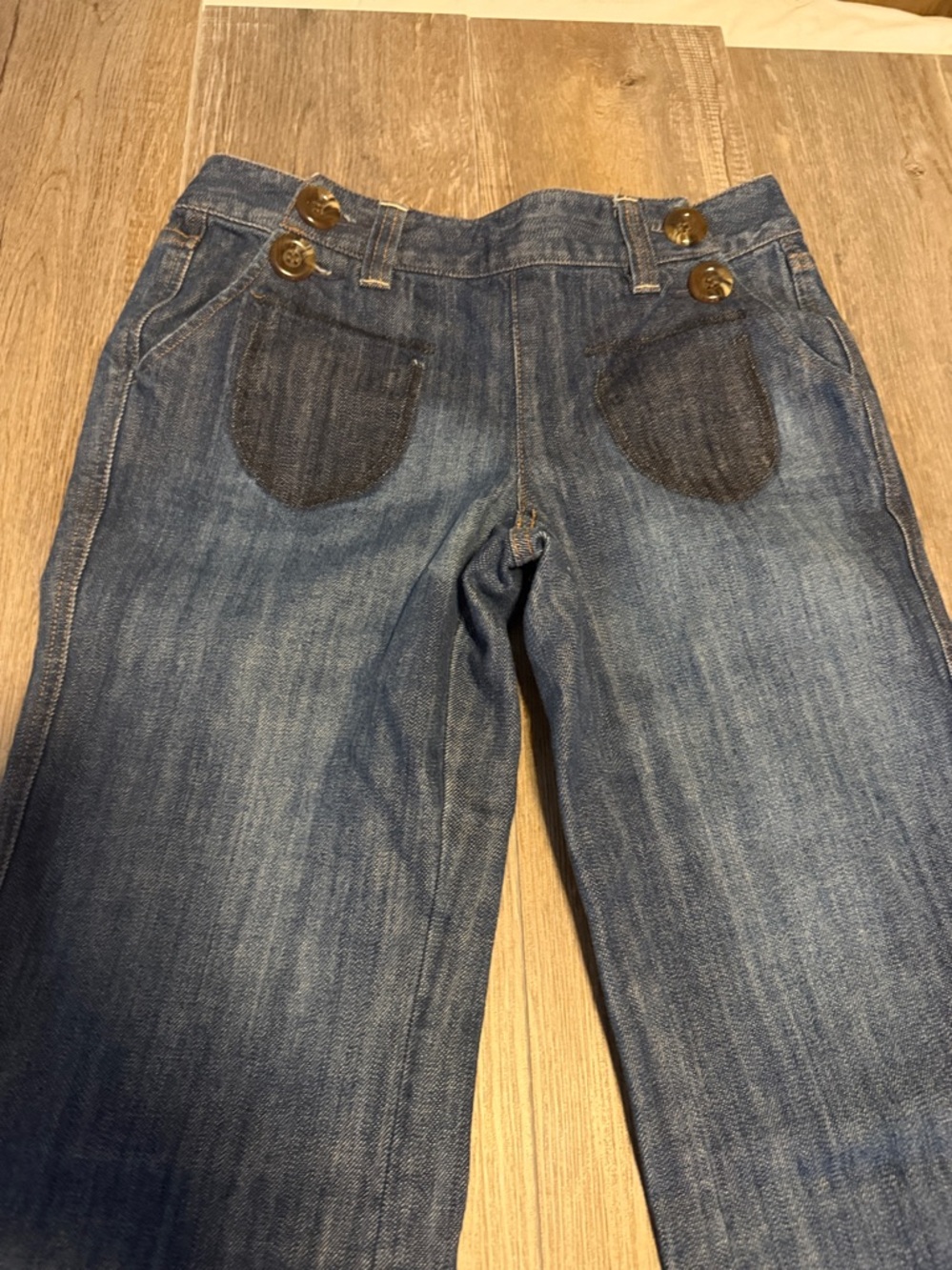 INC International Concepts Dark Blue Wide-Leg Jeans with Button Front - Picture 2 of 8